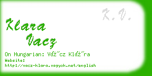 klara vacz business card